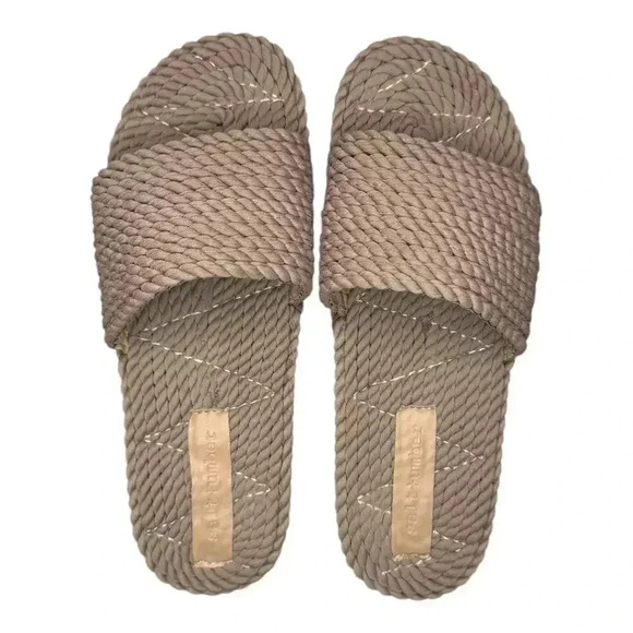 Salt + Umber Sunny Woven Sandal Slides - Size 8 - Picture 2 of 4